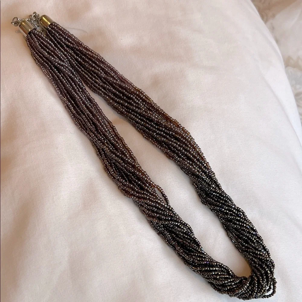 Elegant ombré Purple and Brown Beaded Fare Trade Necklace - Picture 6 of 8